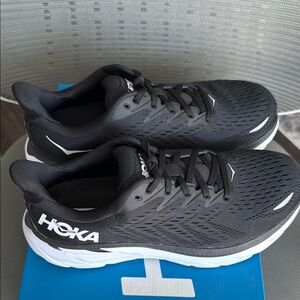 HOKA NEW Women's Clifton 8 Wide Black Running Shoes